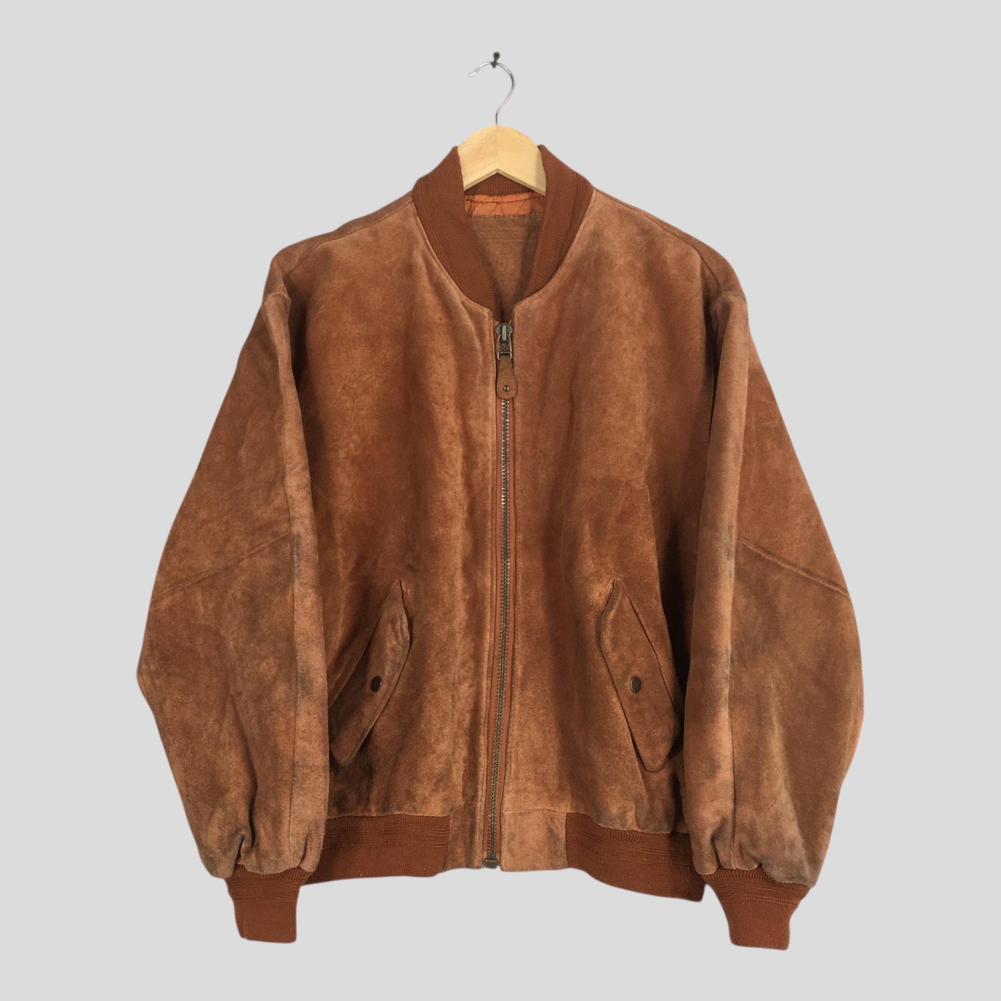 Japanese Brown Suede Leather Jacket Large