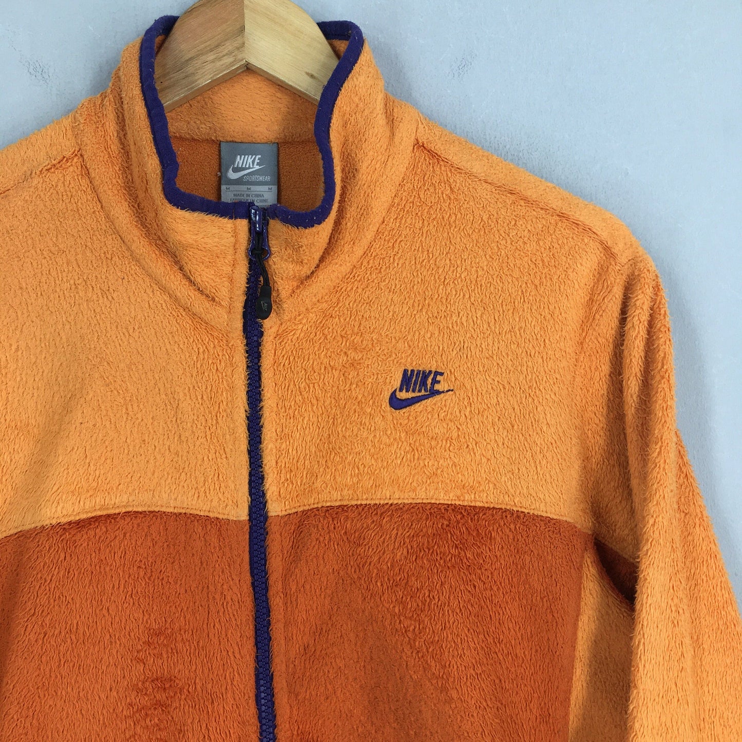 Nike Swoosh Orange Fleece Sweater Medium