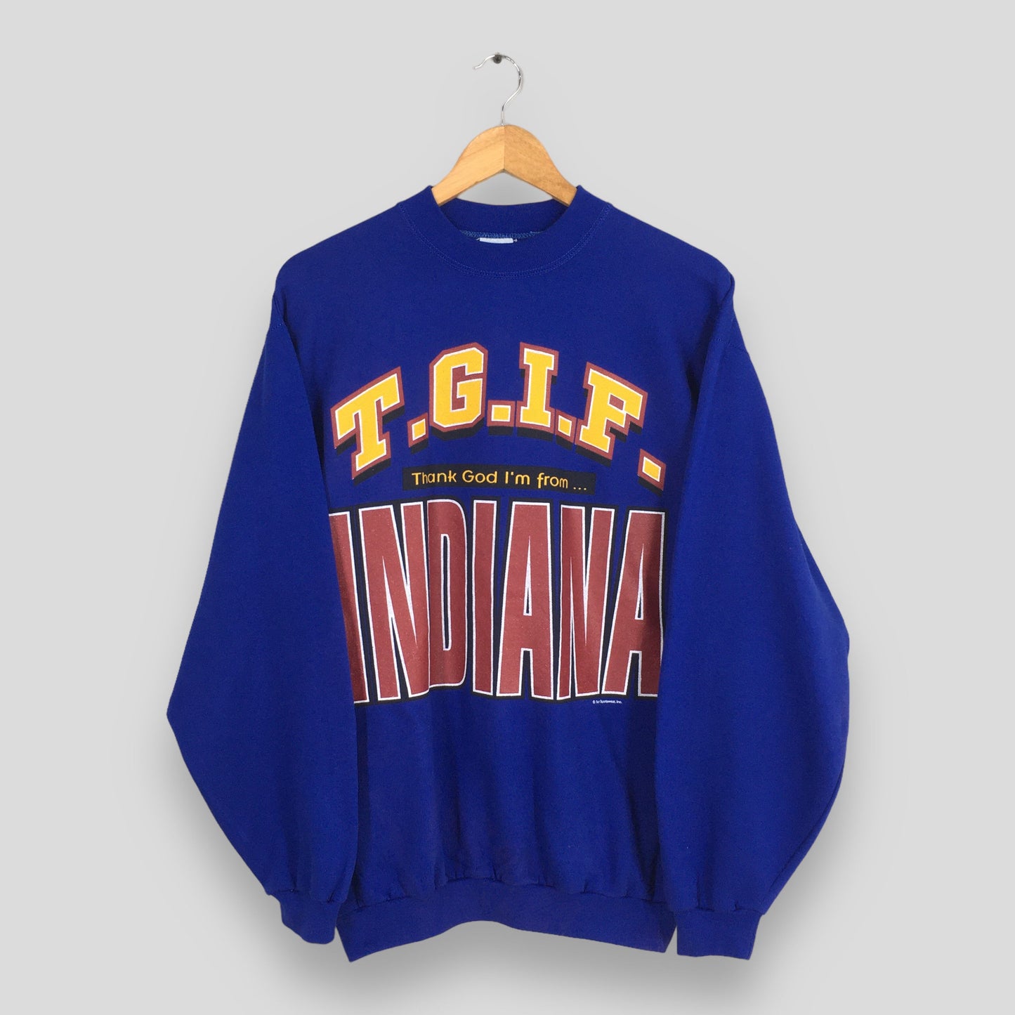 TGIF Thank God I'm From Indiana Sweatshirt Large