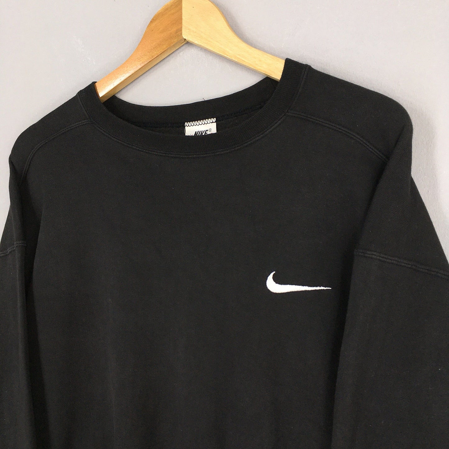 Nike Swoosh Black Sweatshirt Medium