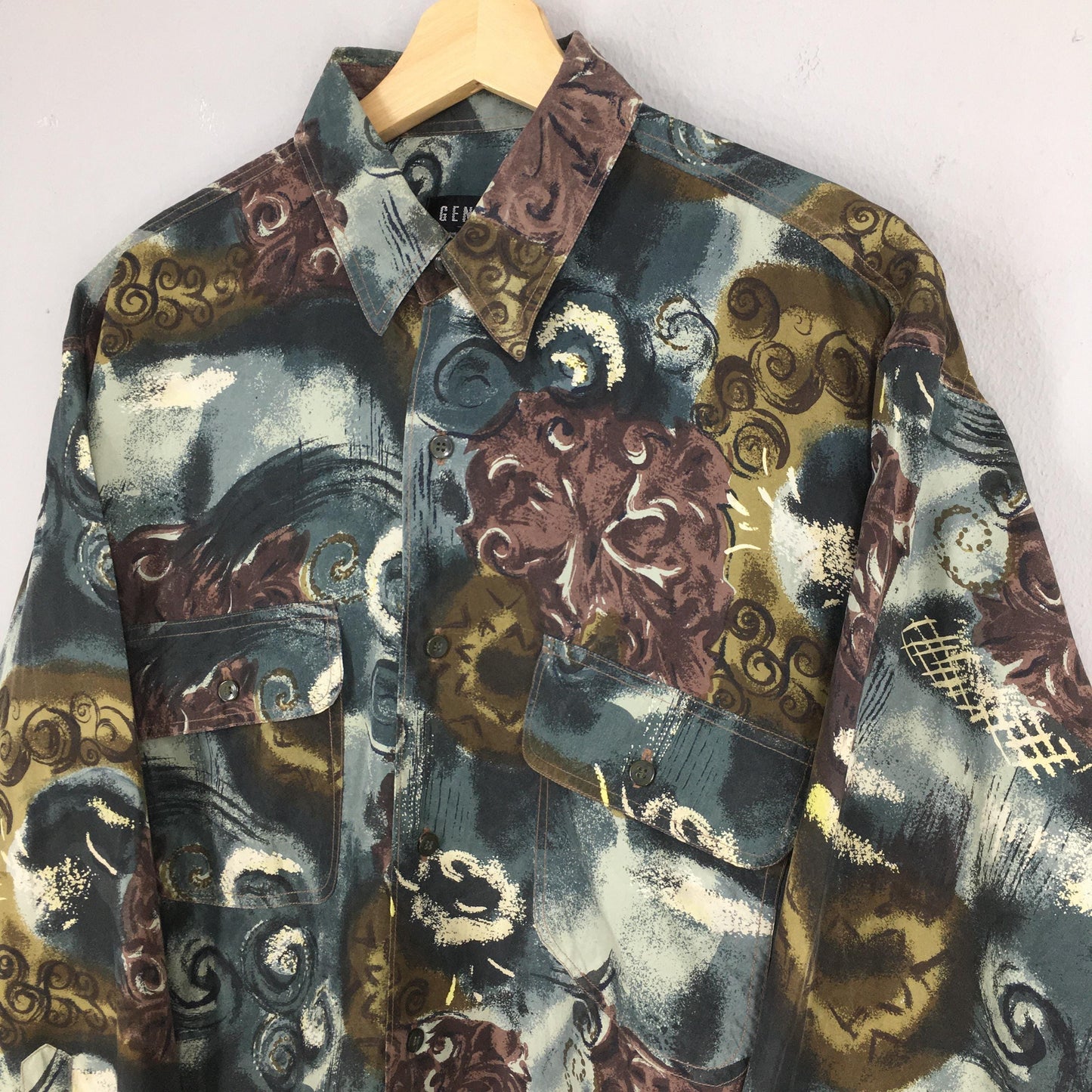 Psychedelic Multicolor Cotton Shirt Medium