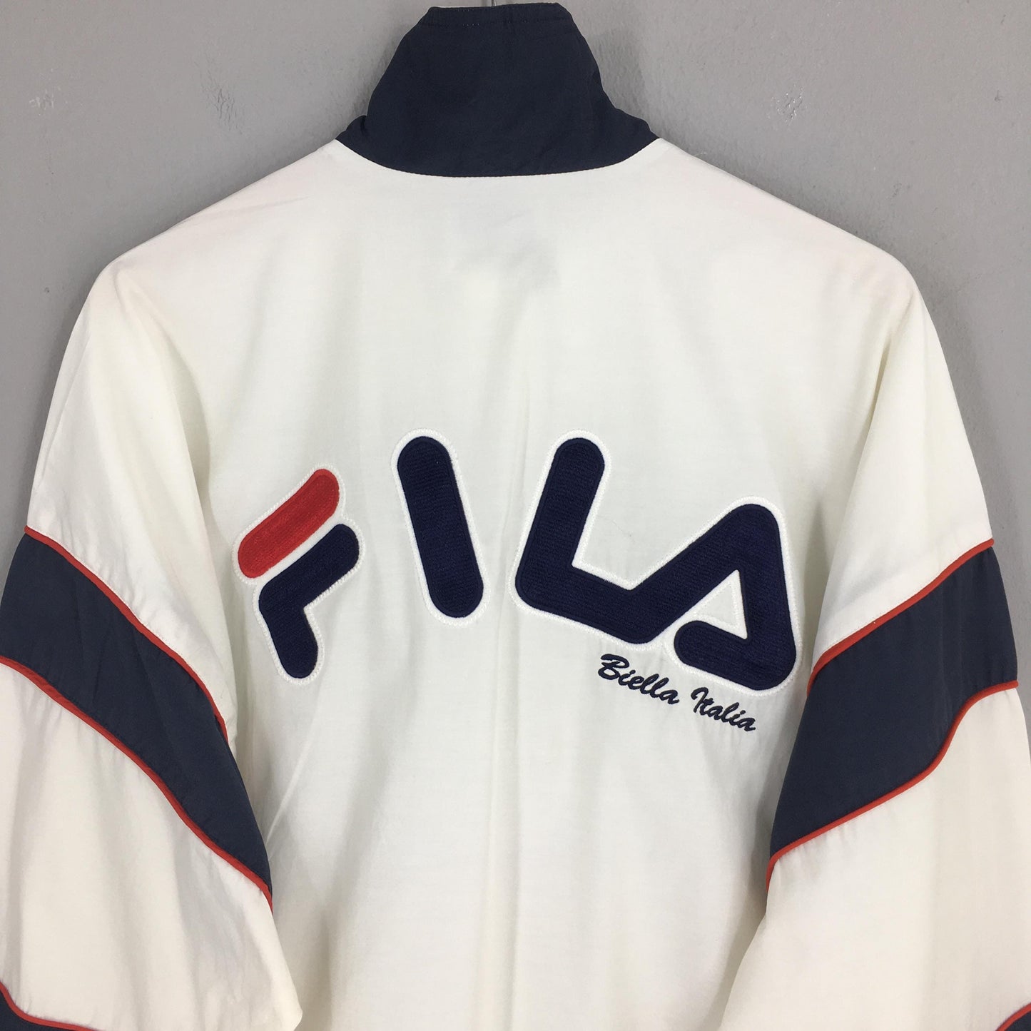 Fila Sports White Windbreaker Jacket XLarge