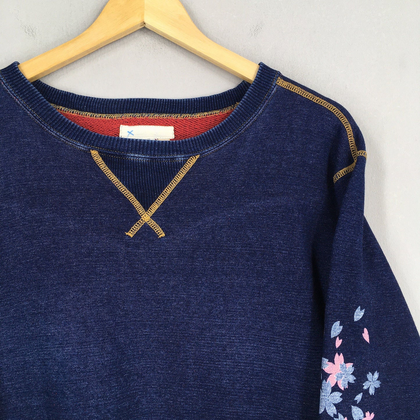 Indigo Blue Japan Sakura Blossom Sweatshirt Medium