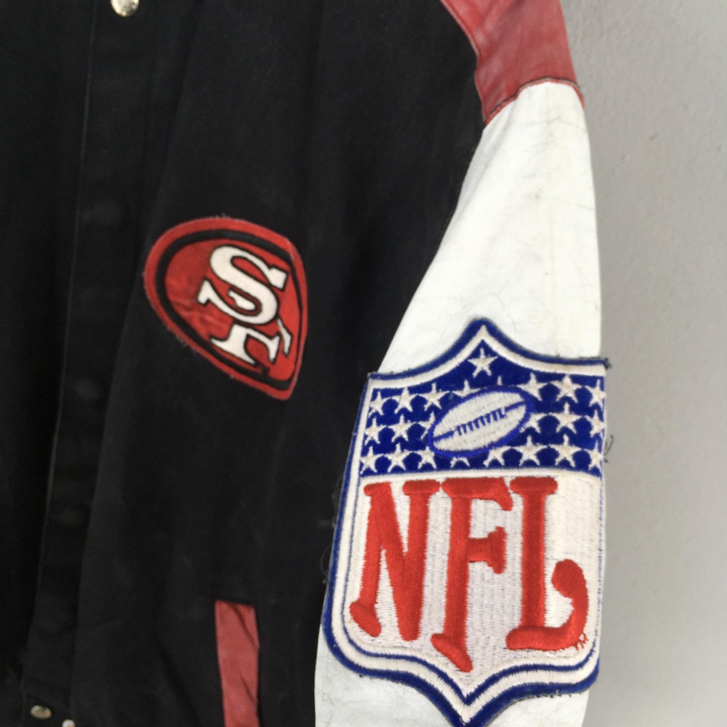 San Francisco 49ERS Jeff Hamilton Bomber Leather Jacket XLarge