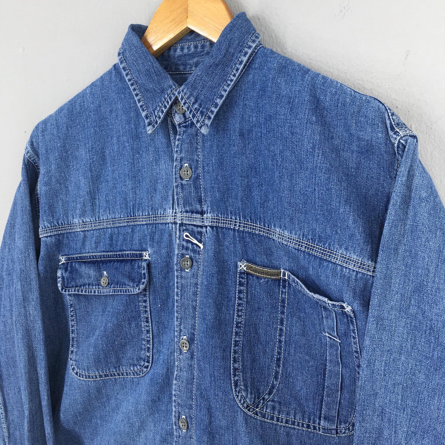 Calvin Klein Jeans Blue Denim Shirt Small