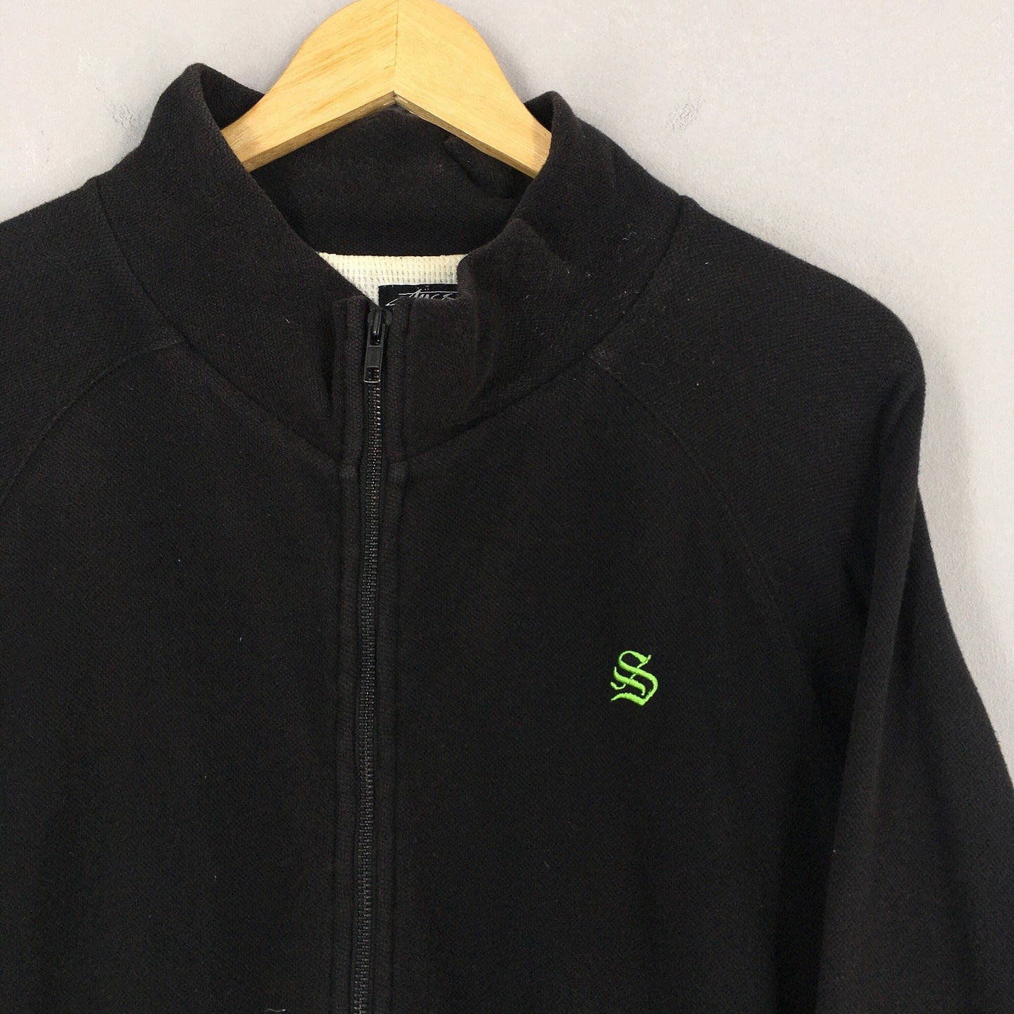 Stussy Usa Black Zipper Sweater Large