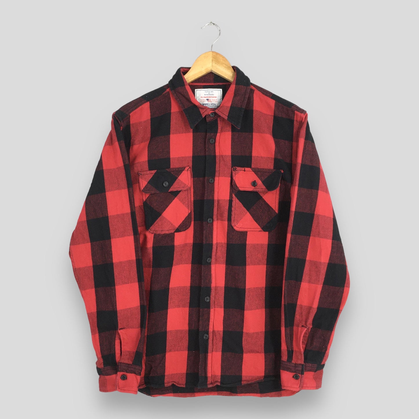 Avirex Usa Plaid Tartan Red Checkered Flannel Shirt XLarge