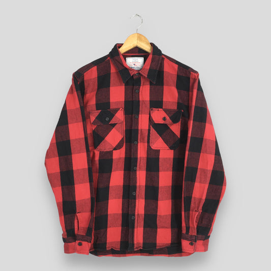 Avirex Usa Plaid Tartan Red Checkered Flannel Shirt XLarge