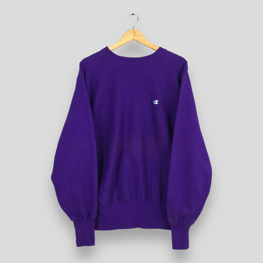 Champion Reverse Weave Purple Sweatshirt Large