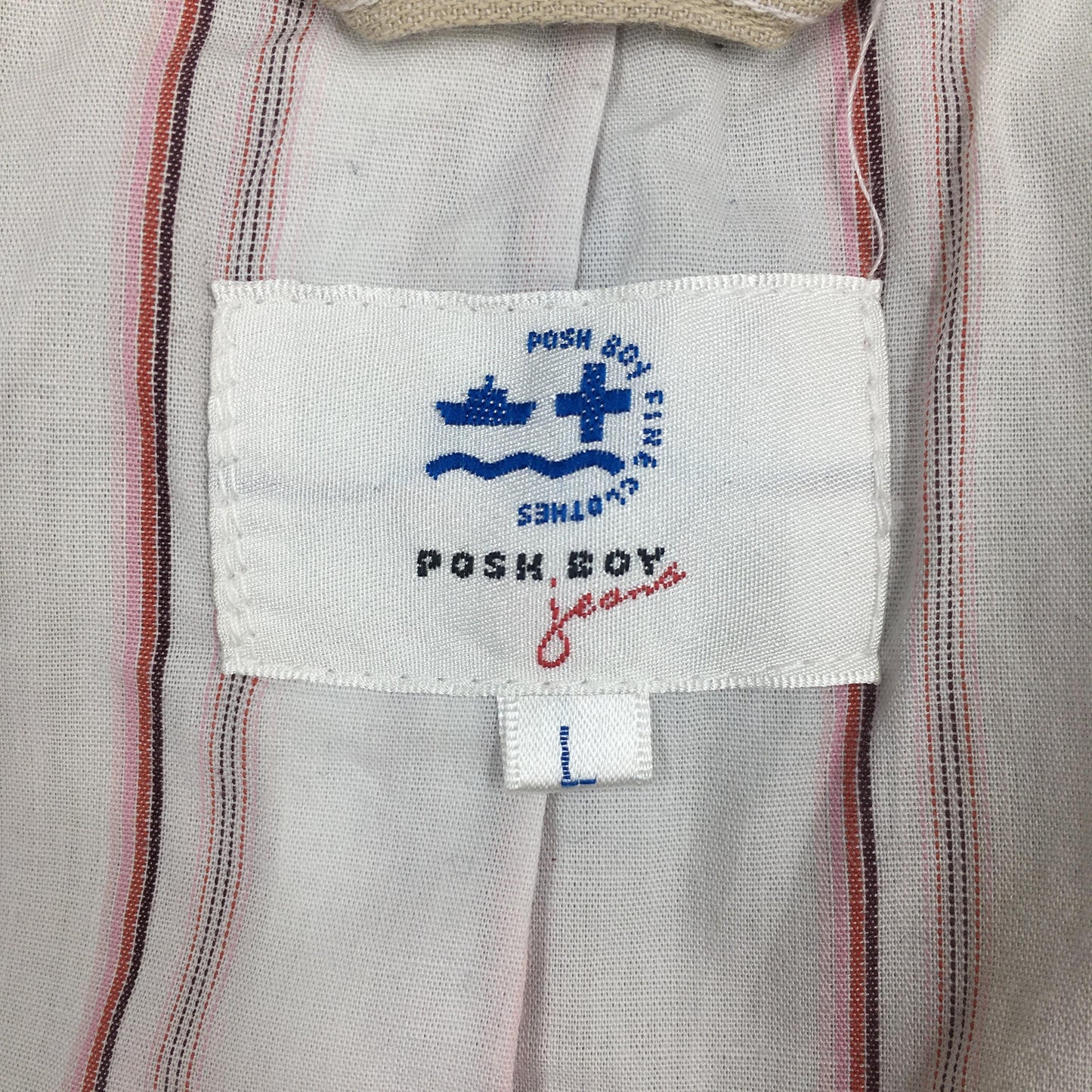 Posh Boy Striped Jeans Workers Jacket Large