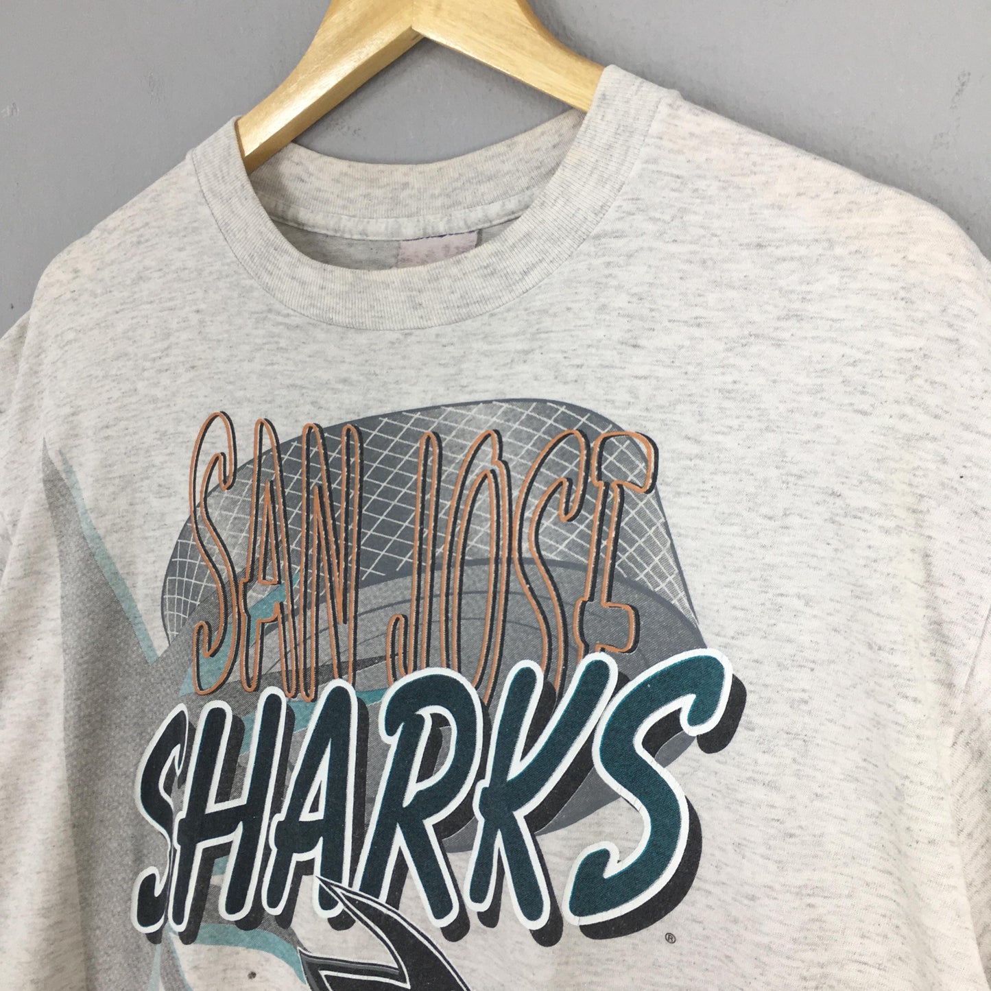 San Jose Sharks NHL Gray Tshirt XLarge