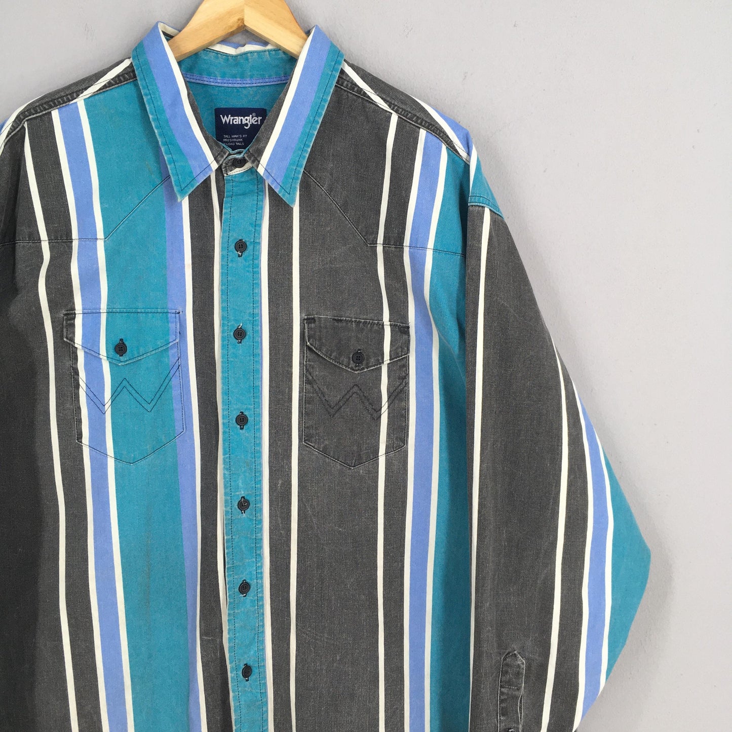 Wrangler Vertical Stripes Western Shirt 3XLarge