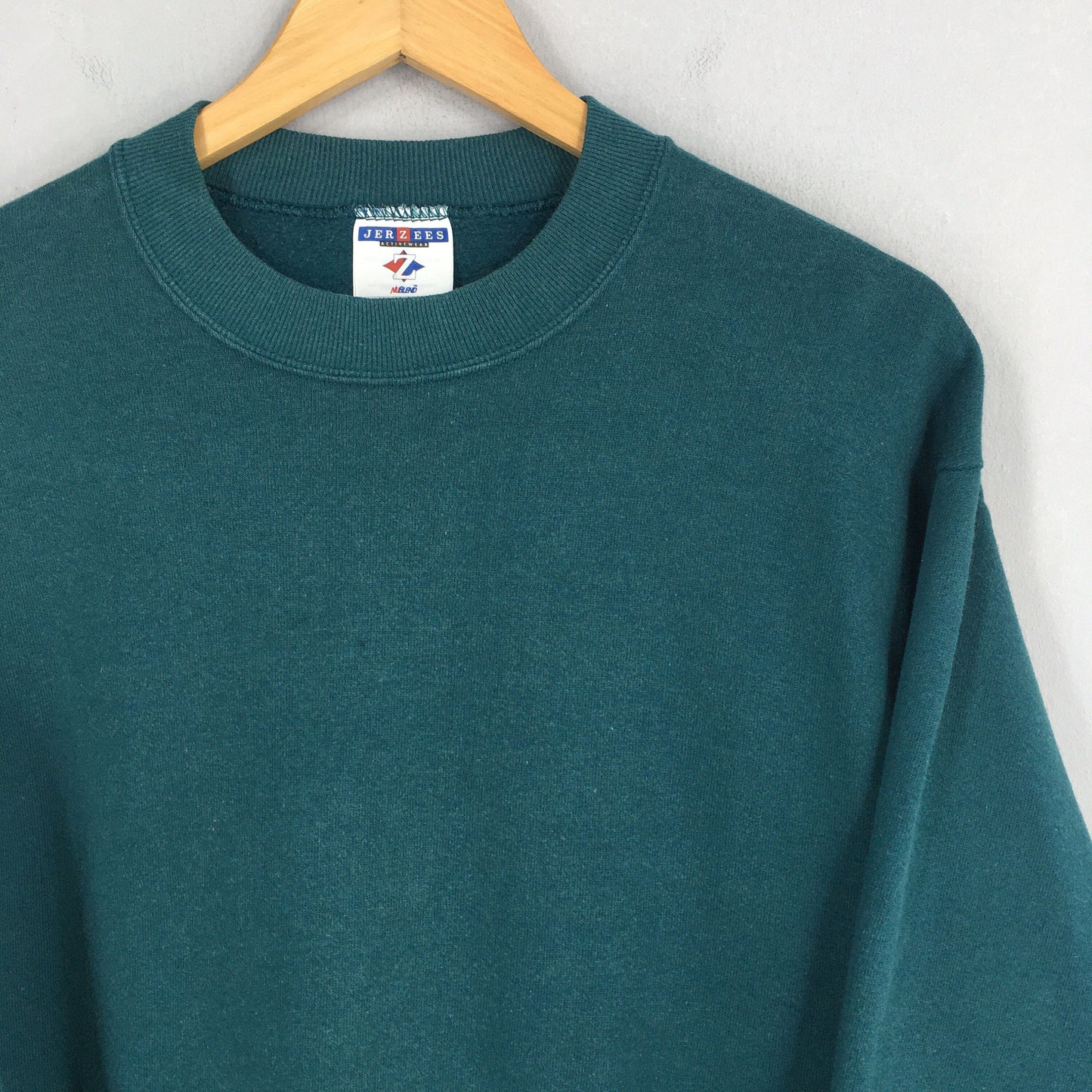 Jerzees Usa Green Plain Sweatshirt Medium