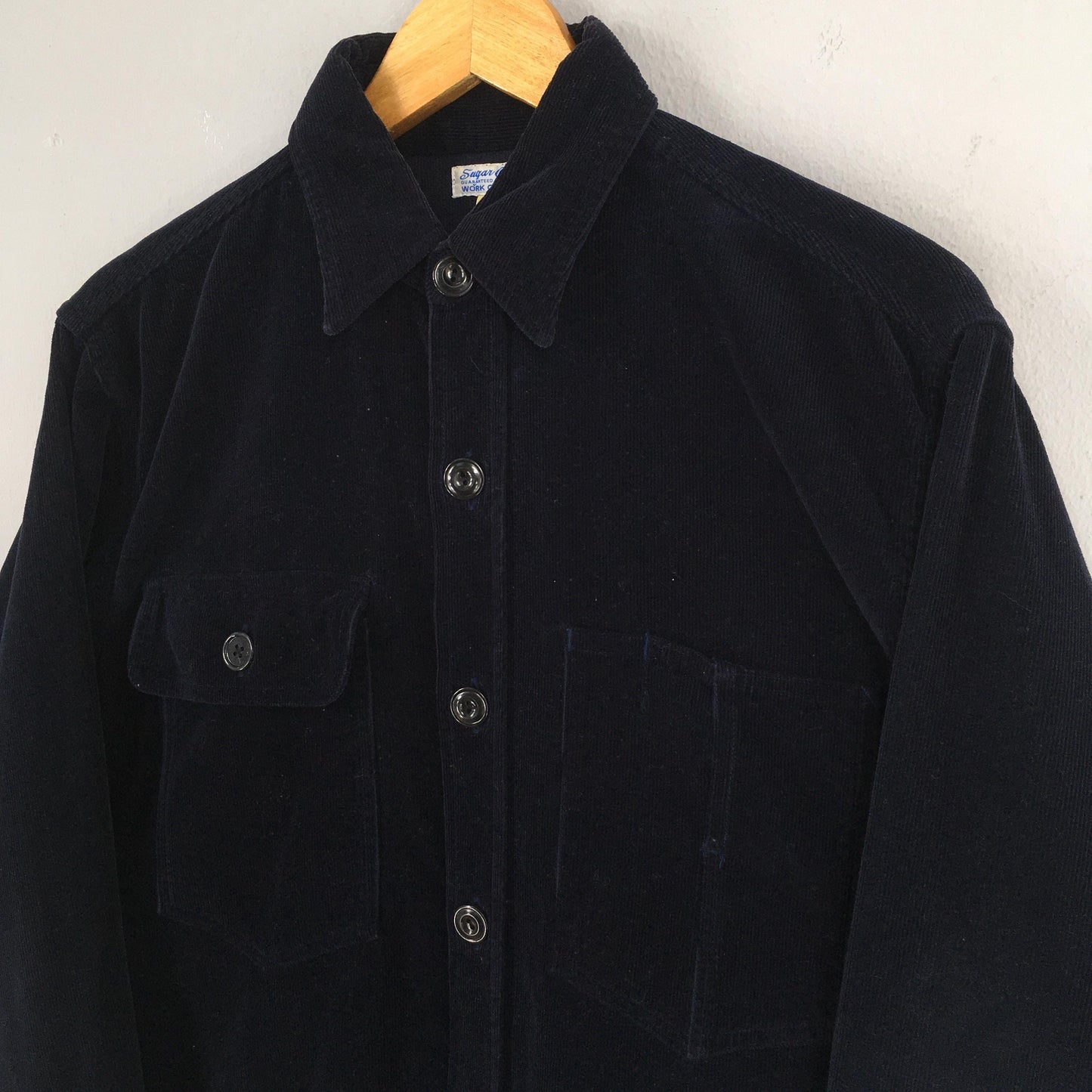 Sugar Canes Workers Black Corduroy Shirt Large
