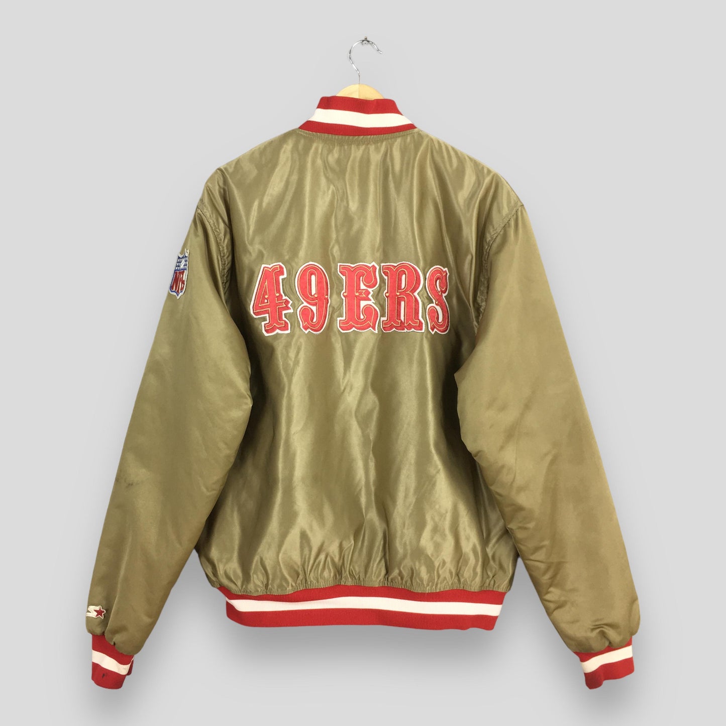 San Francisco 49ers NFL Gold Satin Jacket XLarge