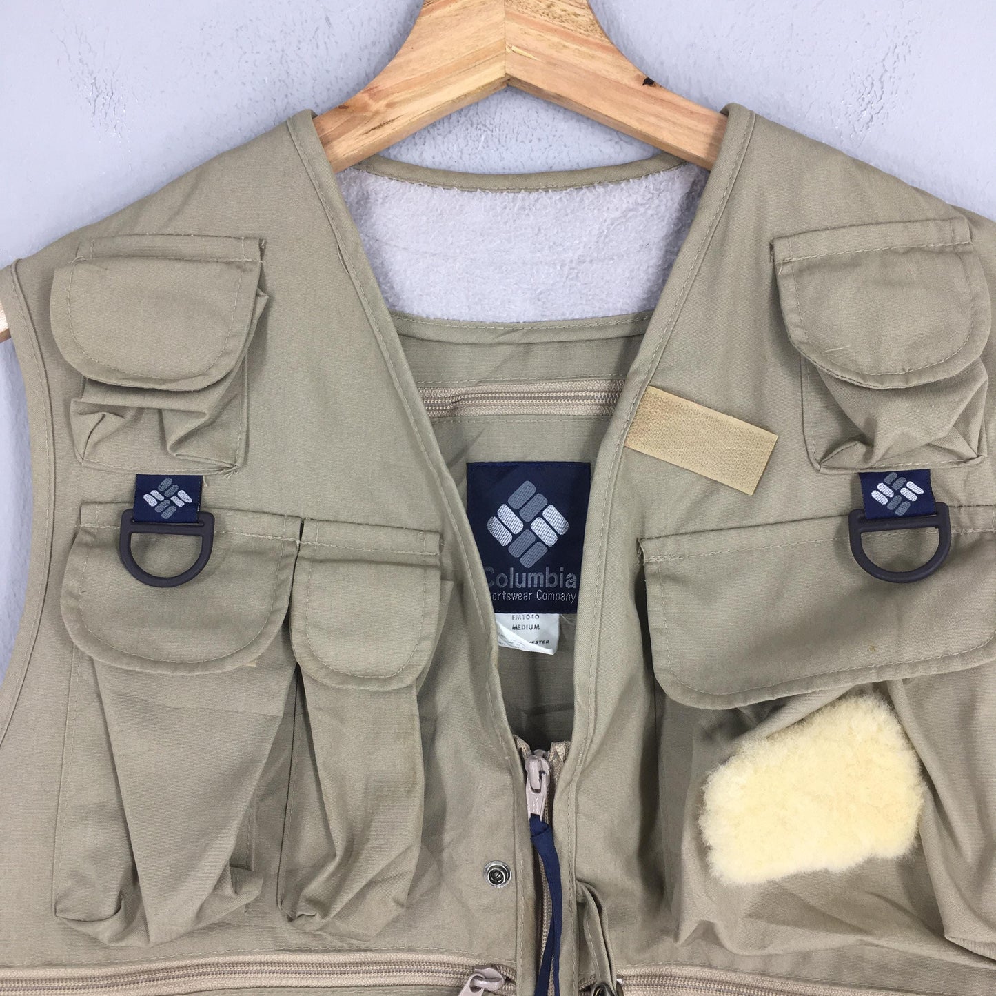 90s Columbia Tactical Vest Beige Jacket Medium