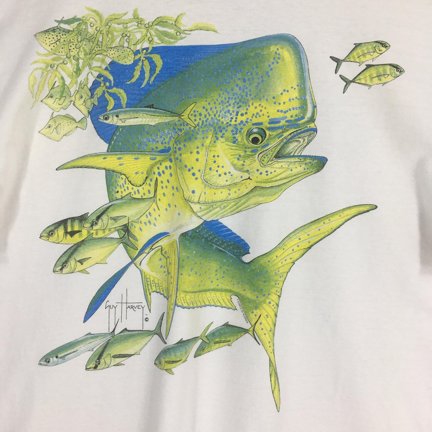 90s Guy Harvey Fishing White Tshirt Large
