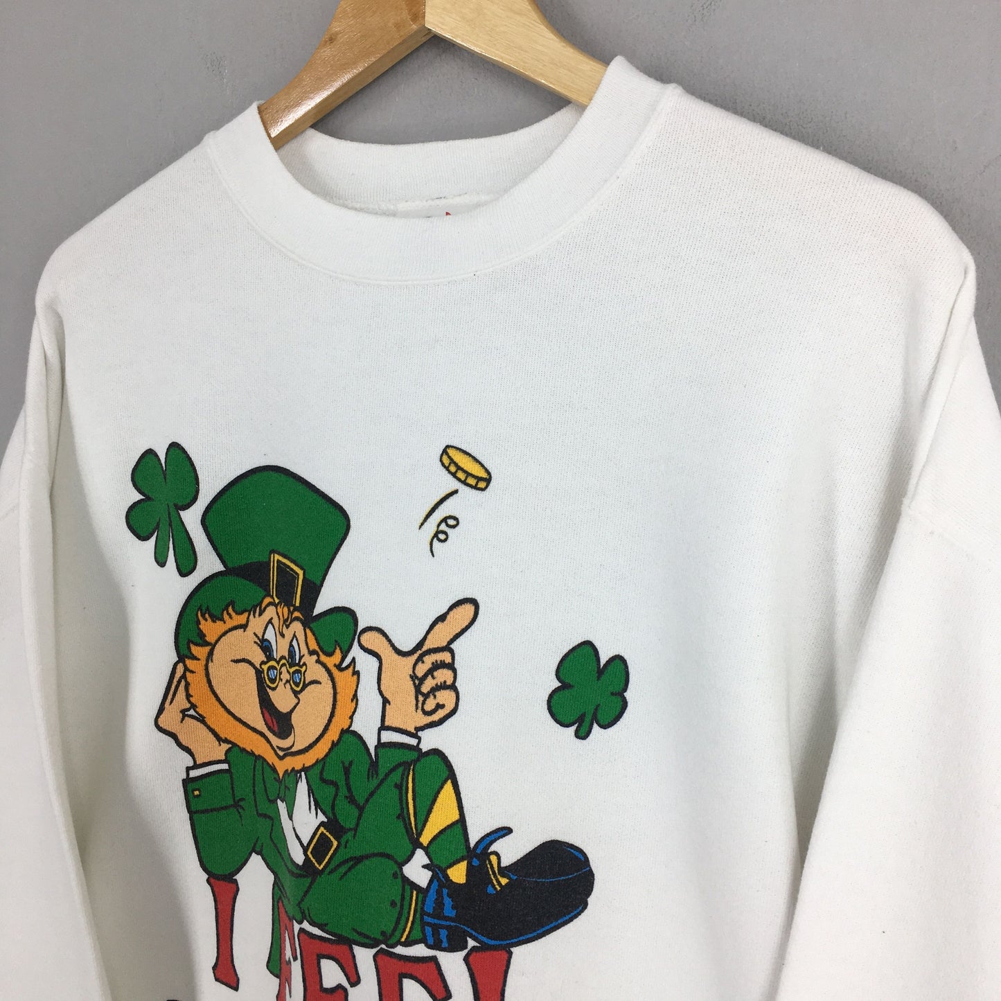 I Feel Lucky Leprechaun Sweatshirt Large