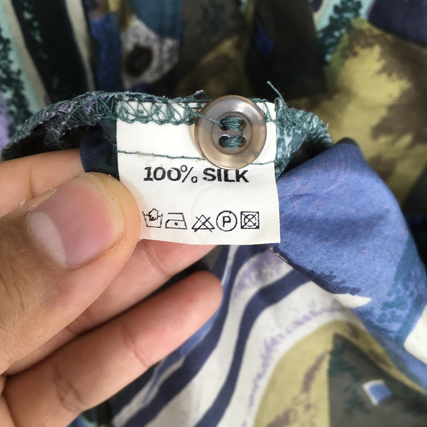 Psychedelic Multicolor Silk Shirt Small