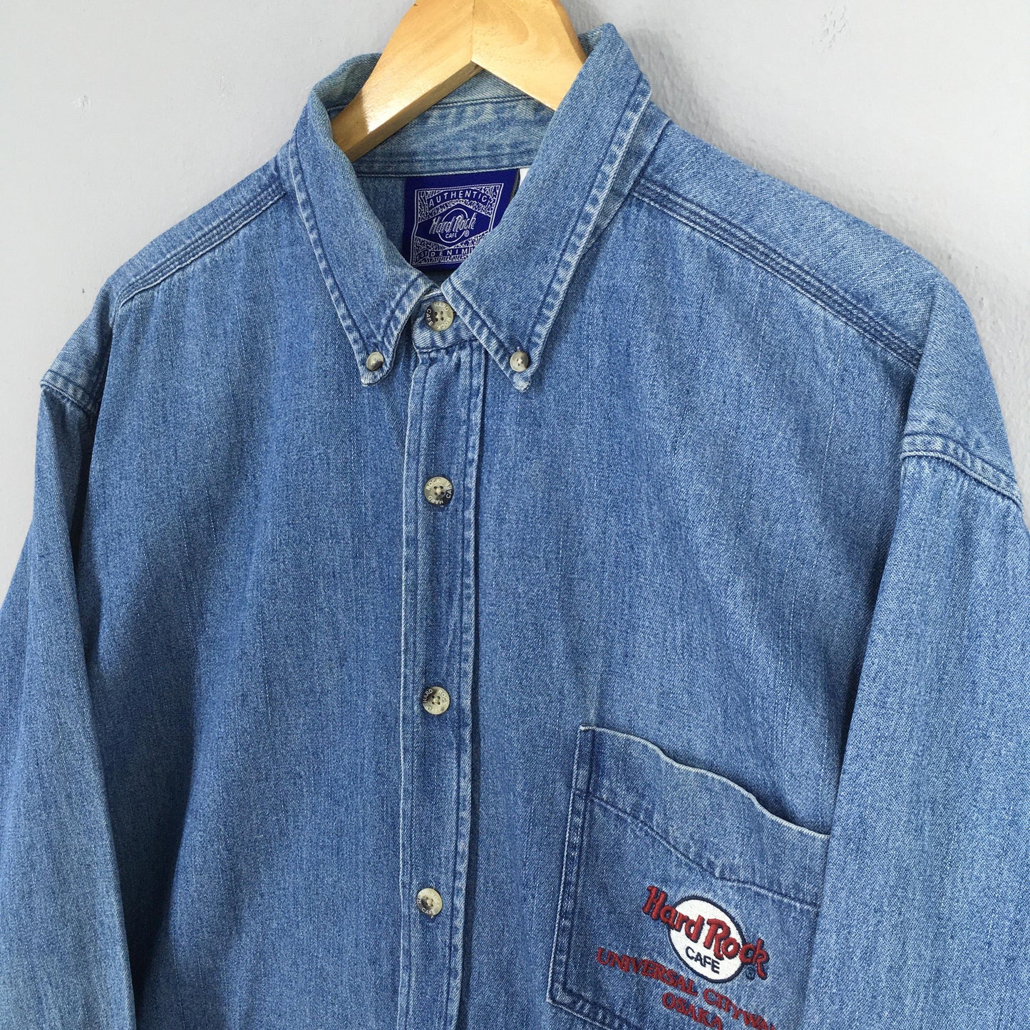 Hard Rock Cafe Blue Denim Shirt XLarge