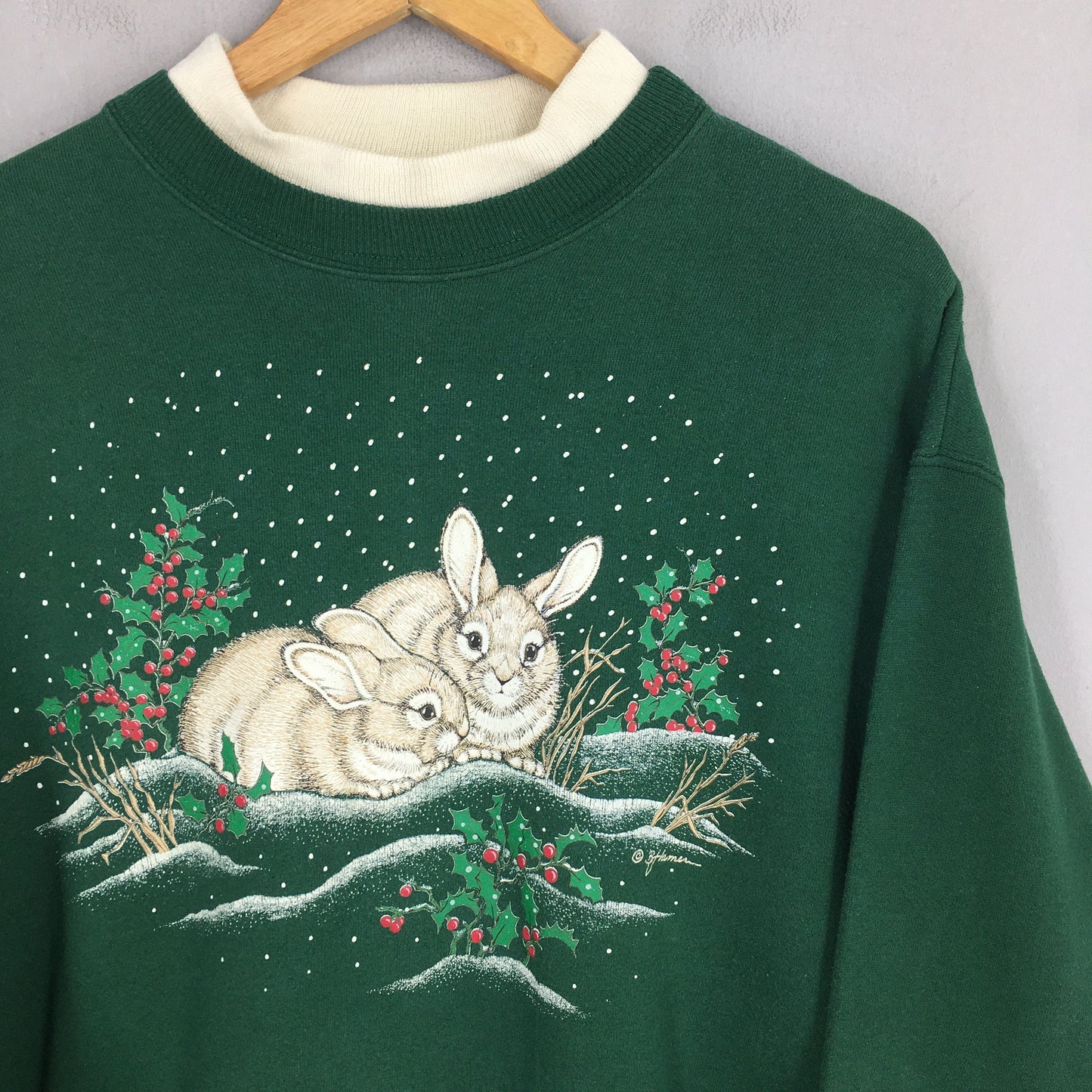 Vintage Morning Sun Bunny Rabbit Sweatshirt Large