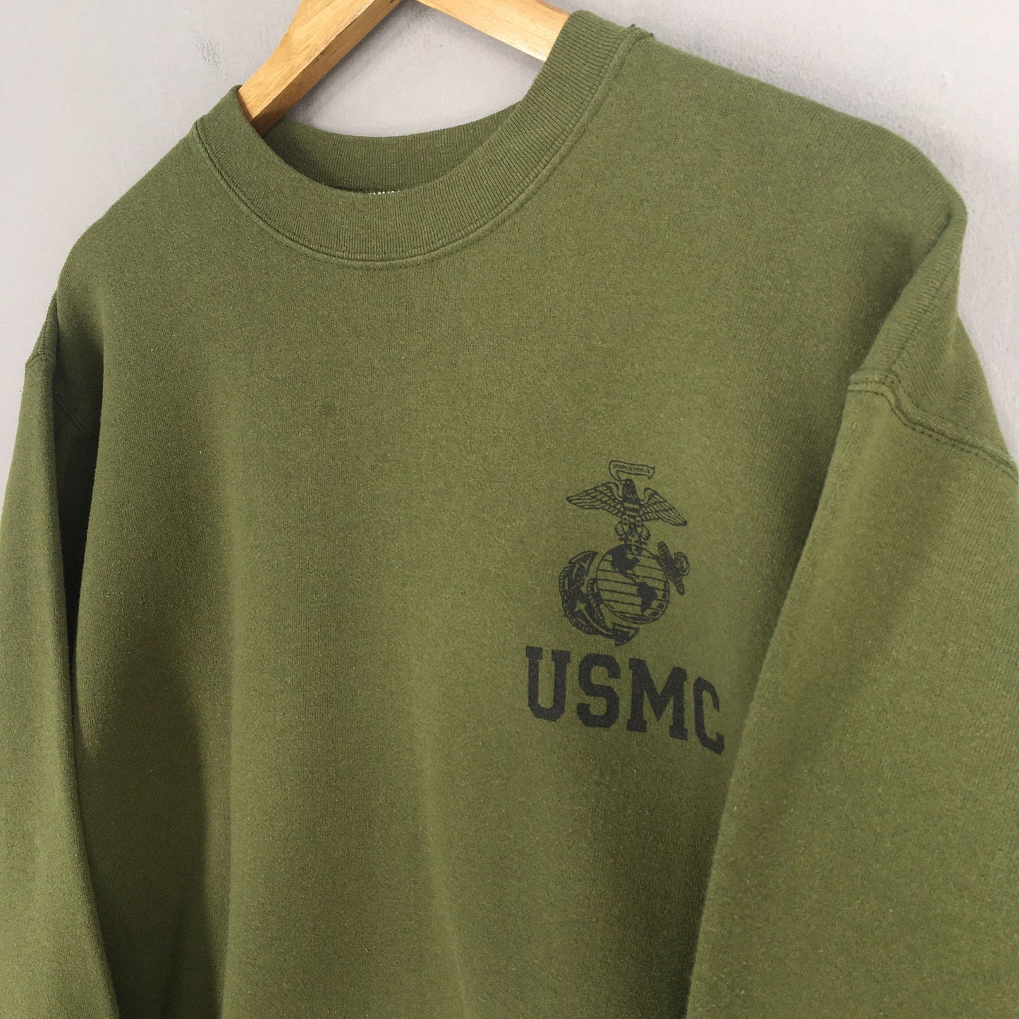 Usmc Marines Green Sweatshirt Medium