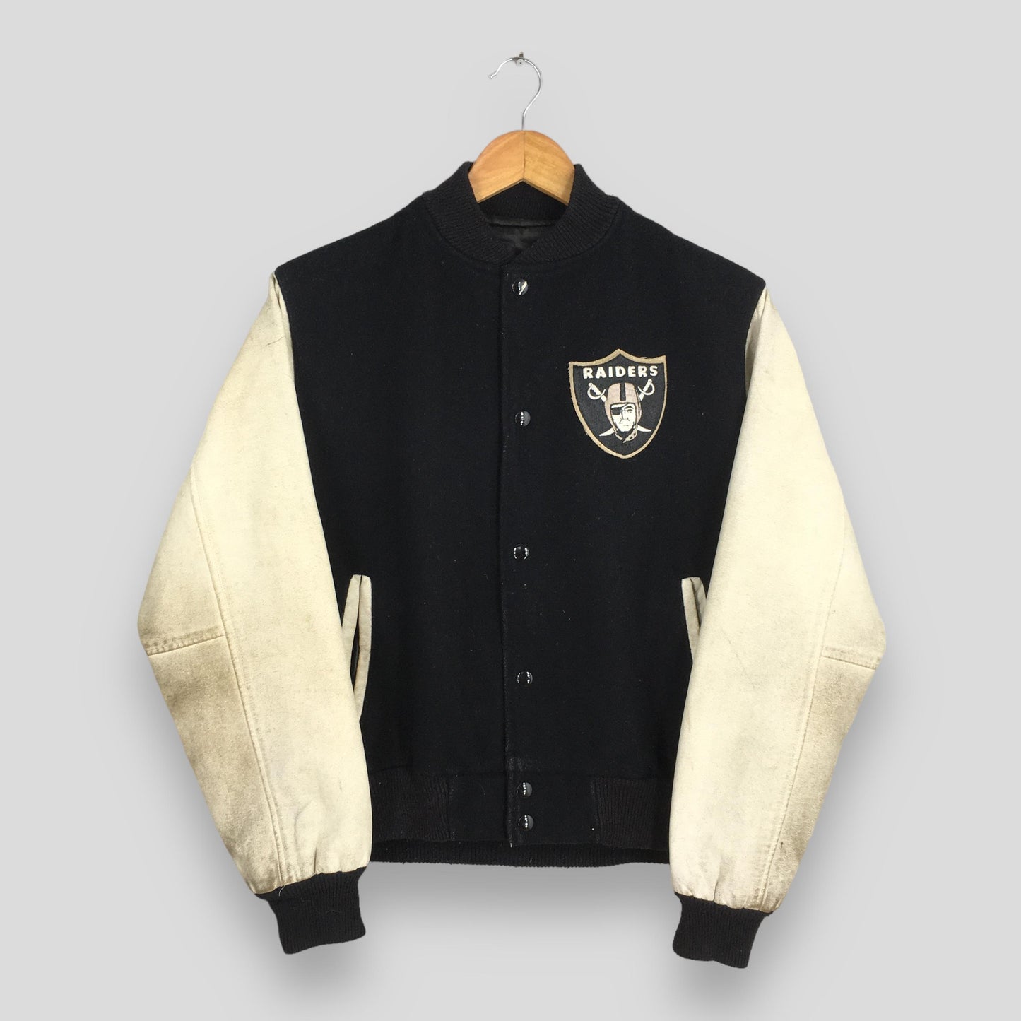 Oakland Raiders NFL Bomber Leather Jacket Small