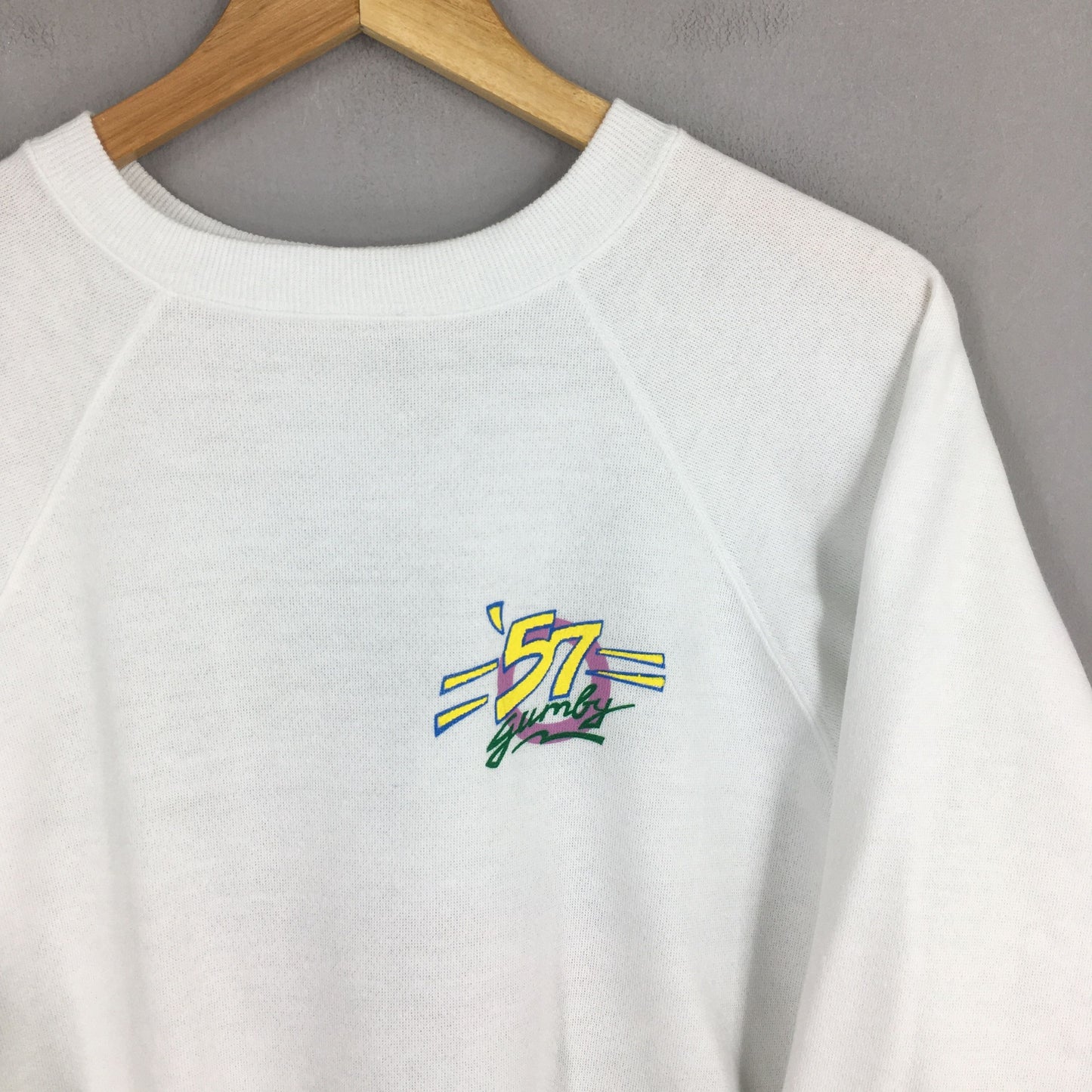 Gumby 57 Chevy Beach White Sweatshirt XLarge