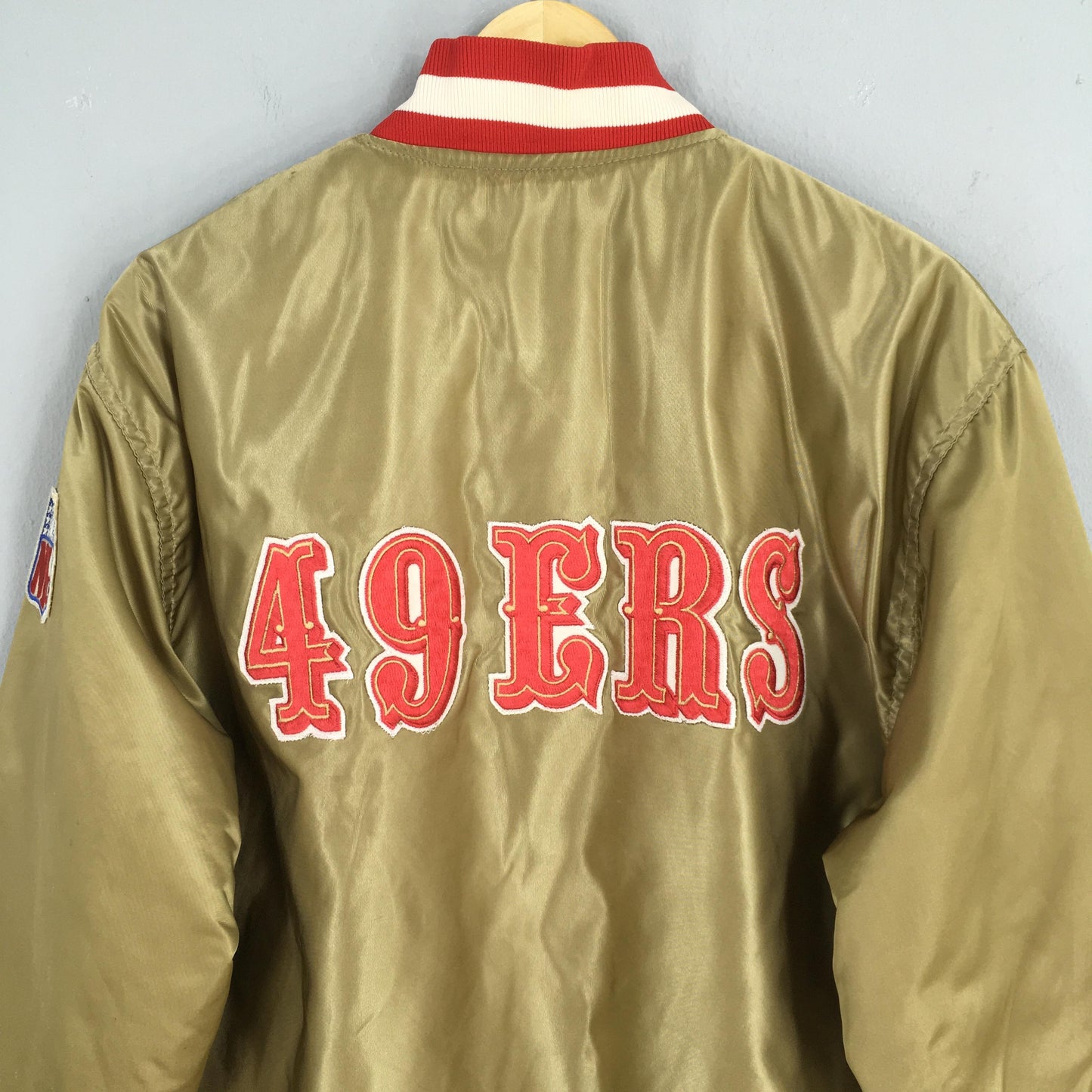 San Francisco 49ers NFL Gold Satin Jacket XLarge