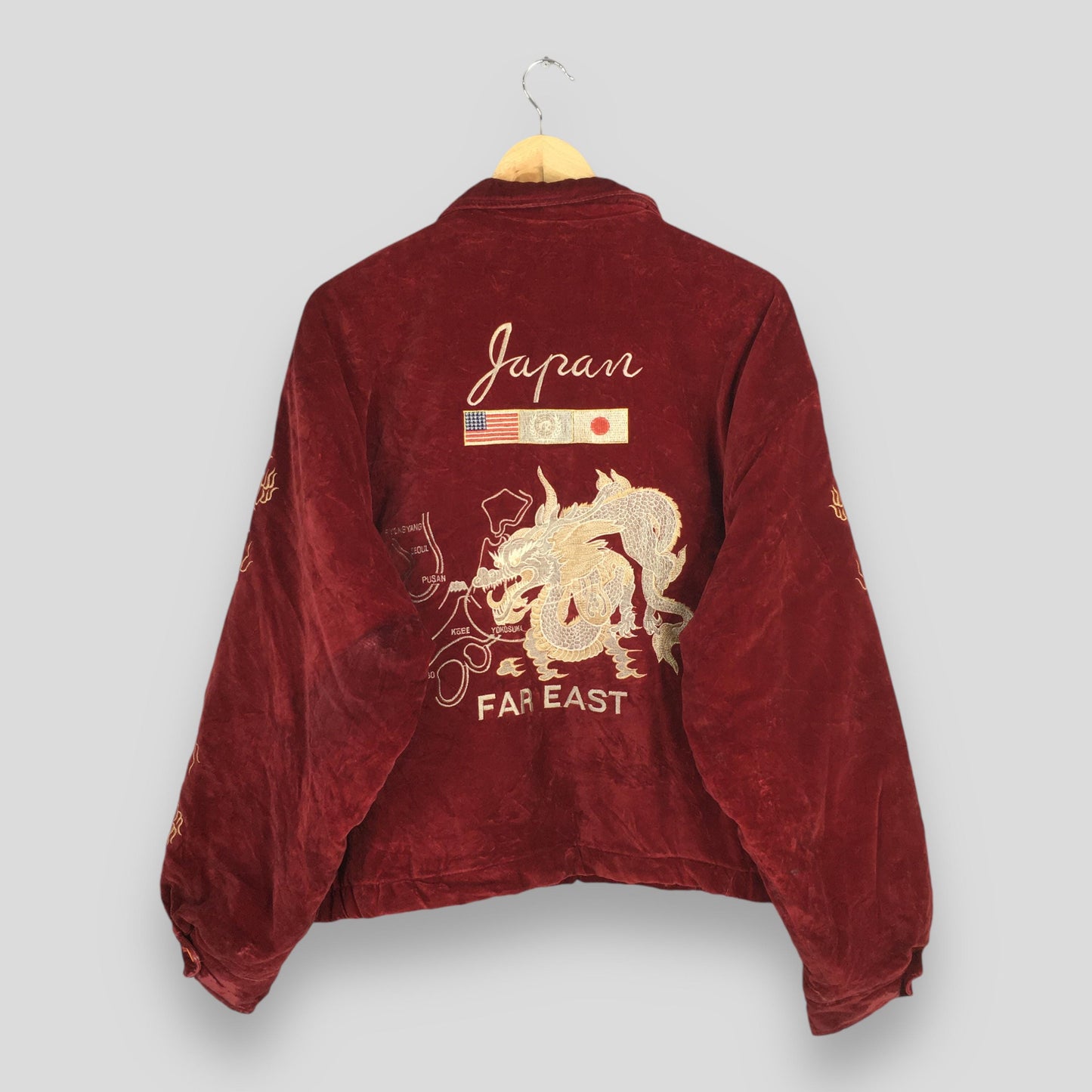 Sukajan Dragon Japan Souvenir Velvet Jacket Large