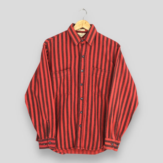 St Johns Bay Vertical Stripes Flannel Thick Shirt Medium