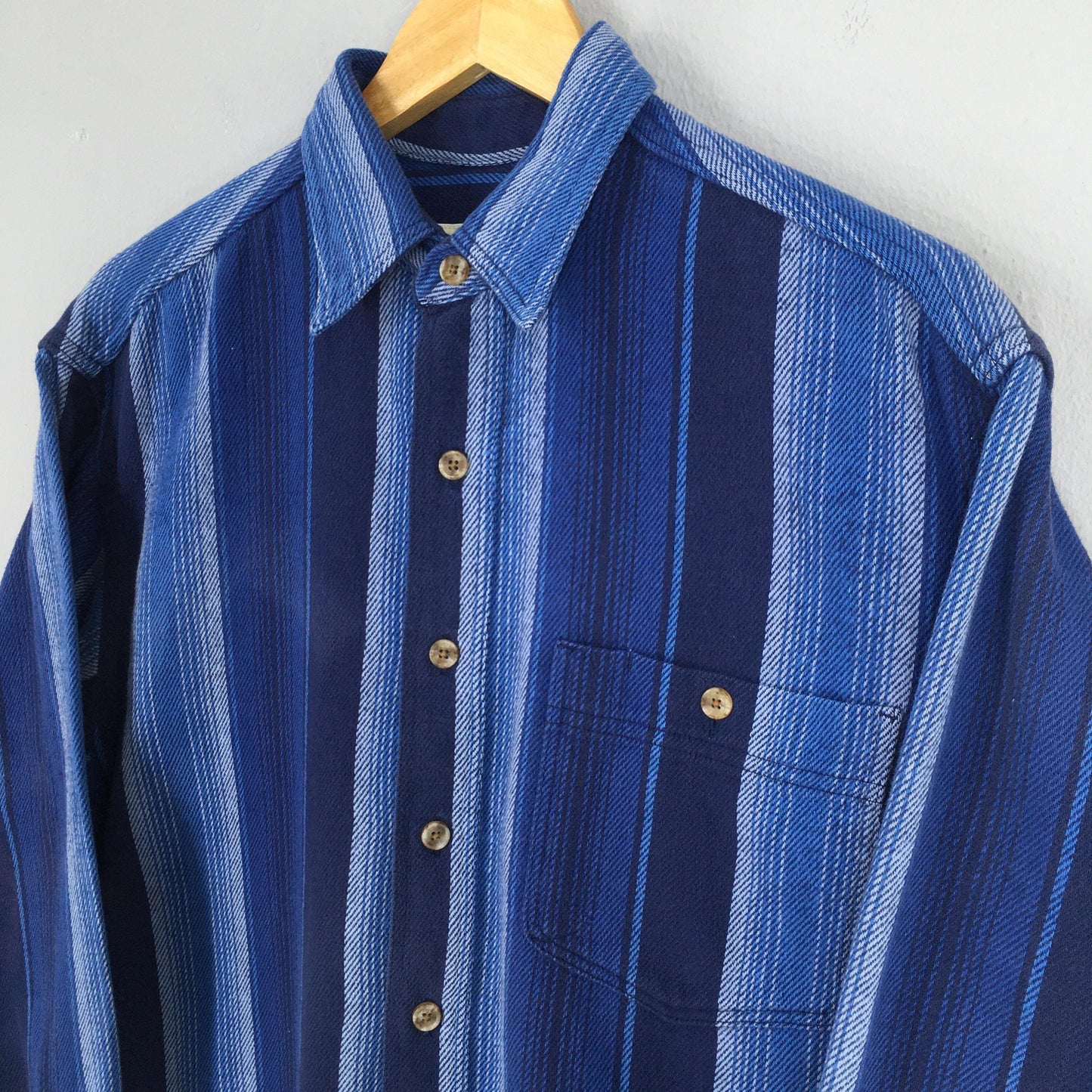 Eddie Bauer Striped Flannel Shirt Medium