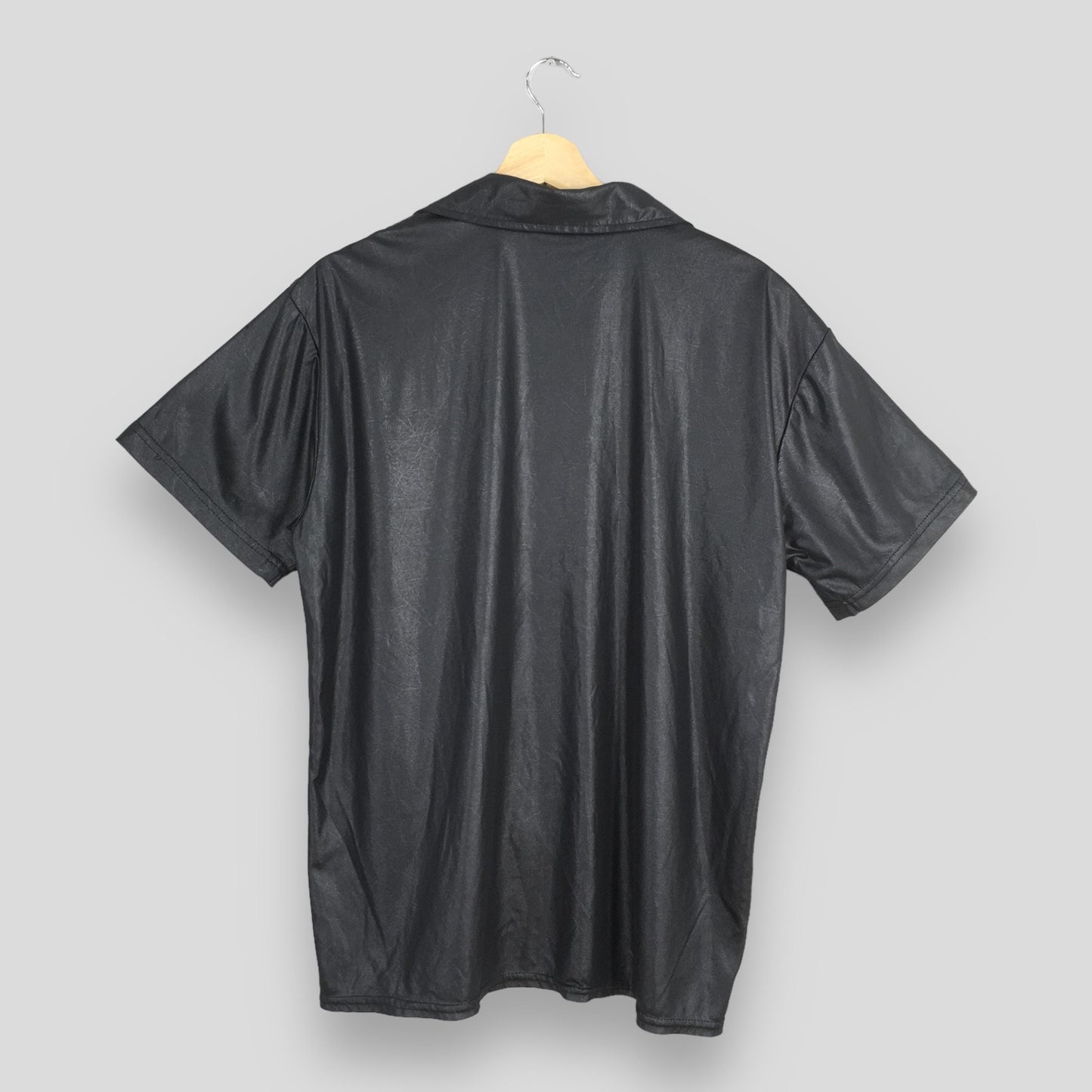 Fenix Black Plain Polyester Shirt Medium