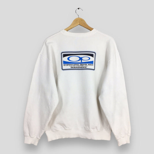 OP Ocean Pacific Surfing White Sweatshirt Medium