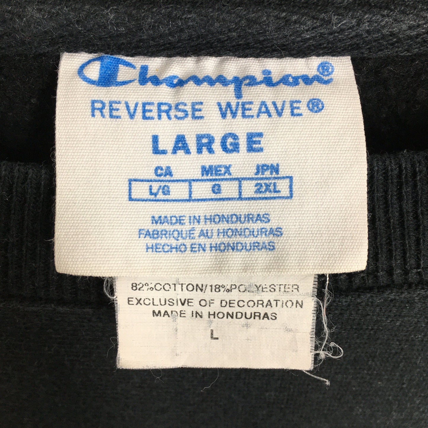 Champion Reverse Weave Black Sweatshirt Large