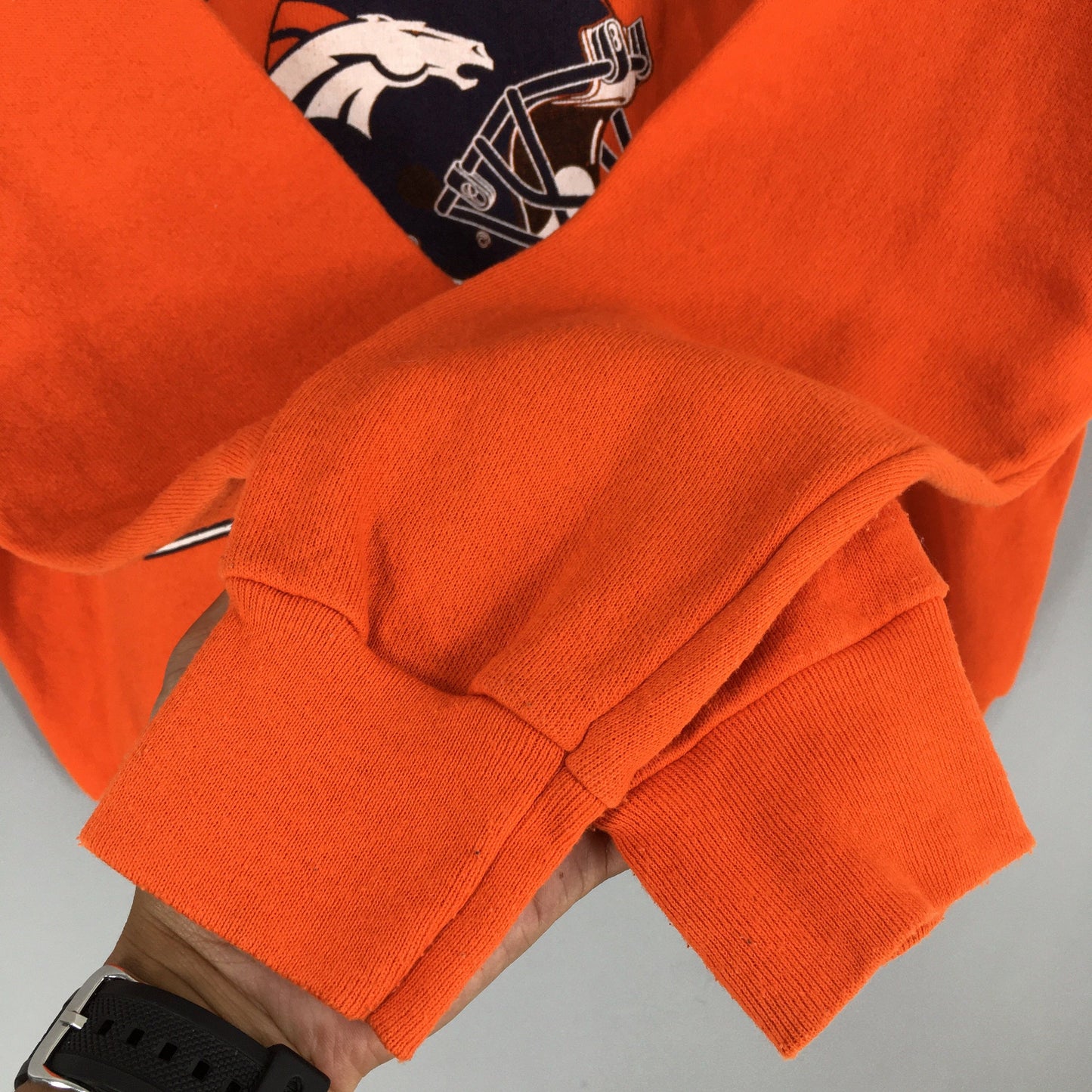 Denver Broncos Rugby NFL Orange Sweatshirt Large