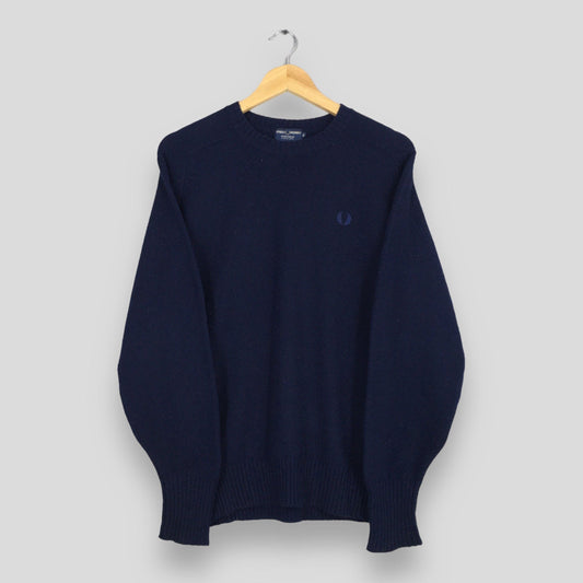 Fred Perry Blue Knitwear Wool Sweater Small