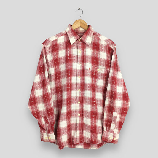 Tartan Checkered Red Western Shirt Medium