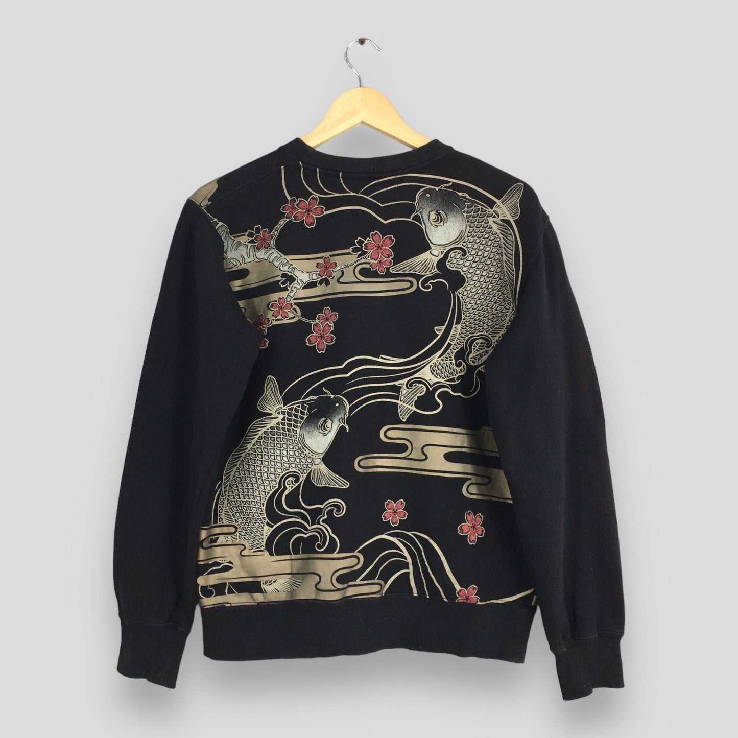 Fish Koi Sakura Blossom Sukajan Japan Sweater Medium