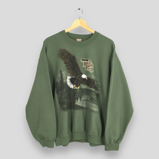 Alaska Bald Eagles Green Sweatshirt Medium