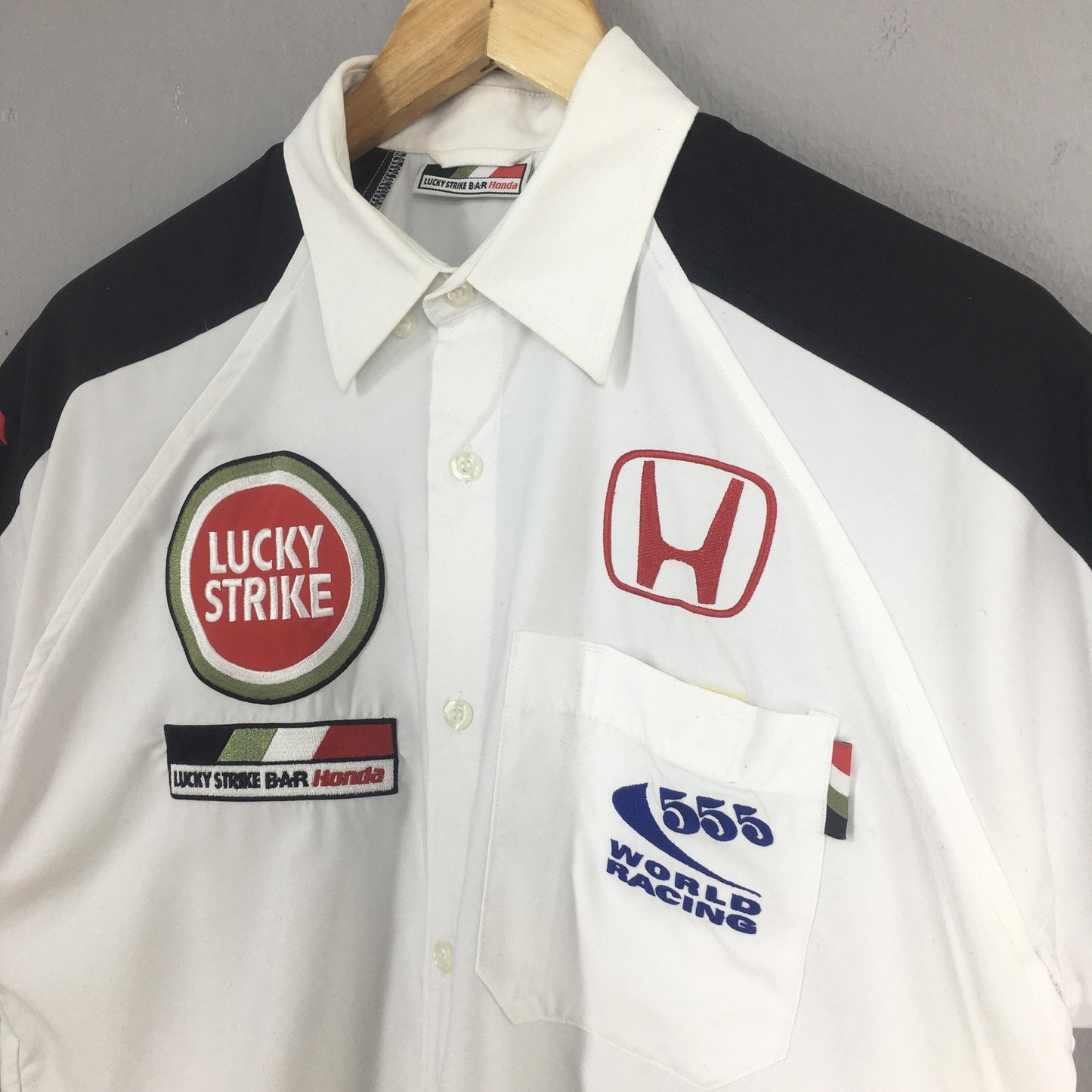 Y2K Lucky Strike Bar Racing Work Shirt XSmall