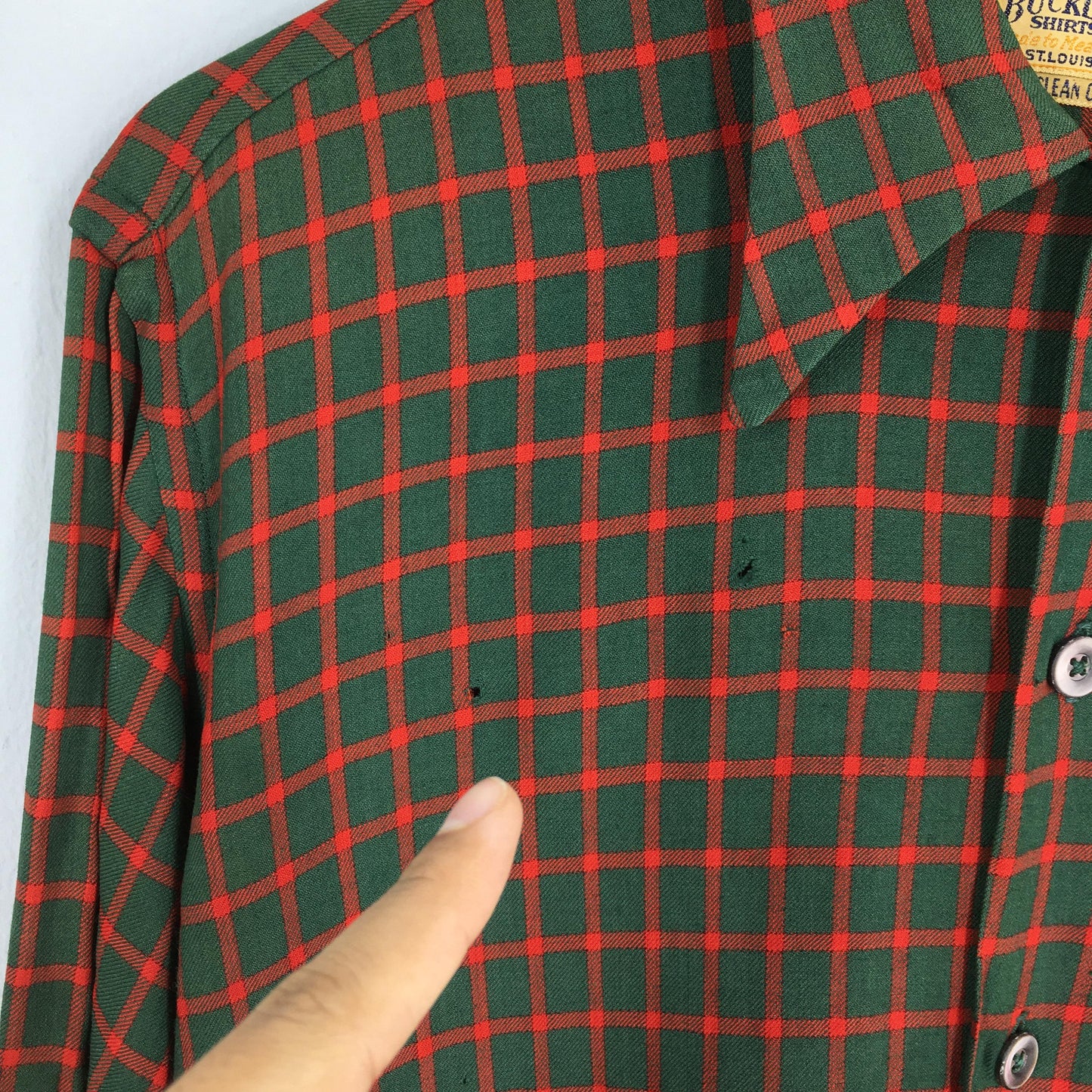 Buckley Shirts Plaid Checked Red Flannel Large