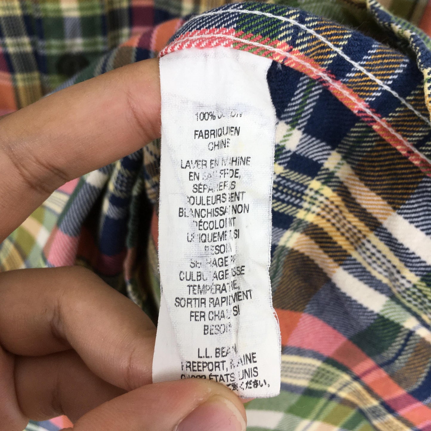 LL Bean Flannel Checkered Shirt Medium