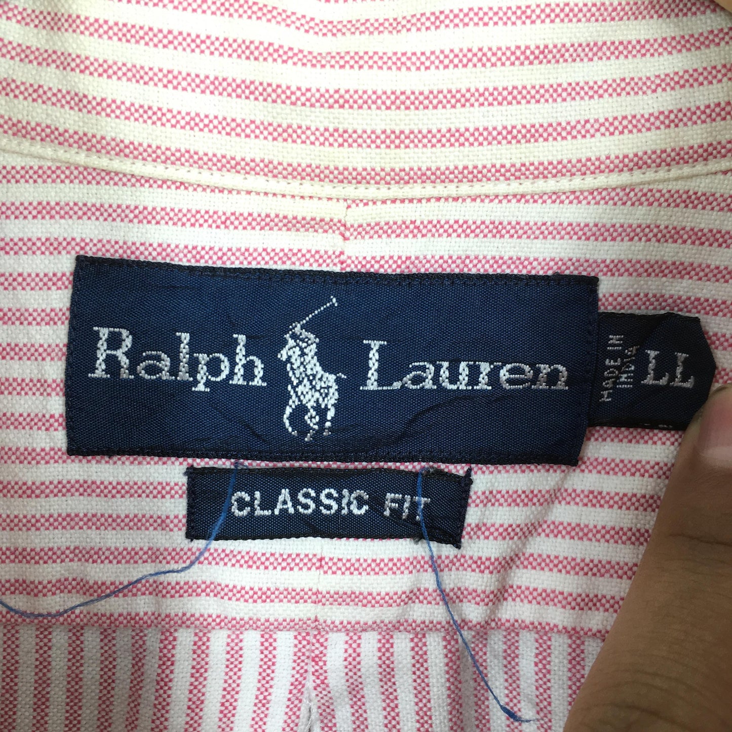 Polo Ralph Lauren Vertical Pink/White Striped Shirt Large