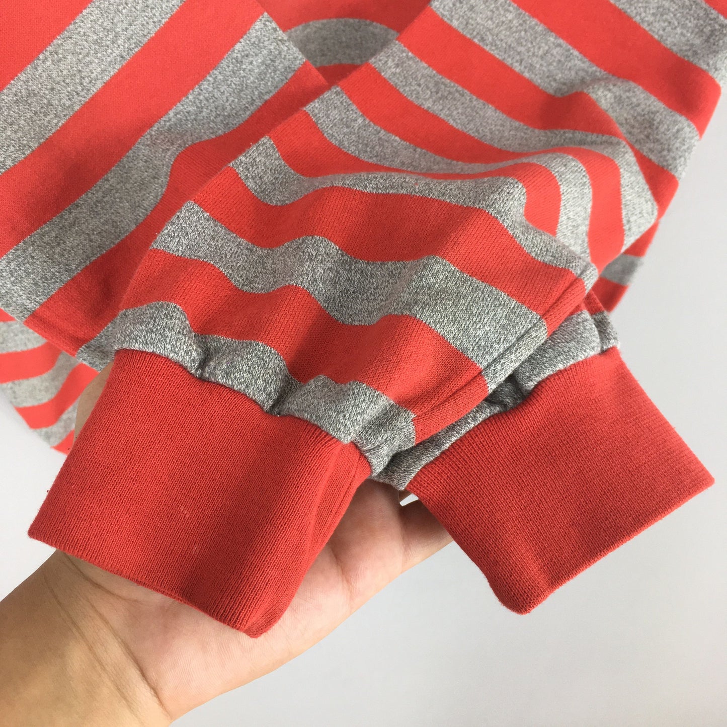 Adidas Striped Red Gray Sweatshirt Small