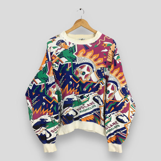 Suslane Highclass Racing Abstract Multicolor Sweatshirt M