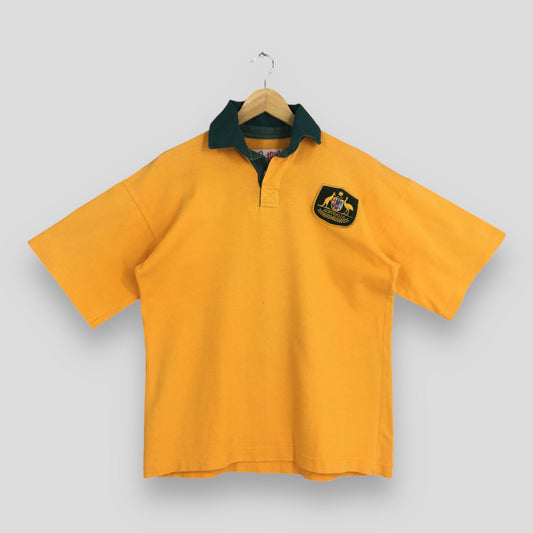 Australian World Rugby Yellow Polo Rugby Shirt Medium