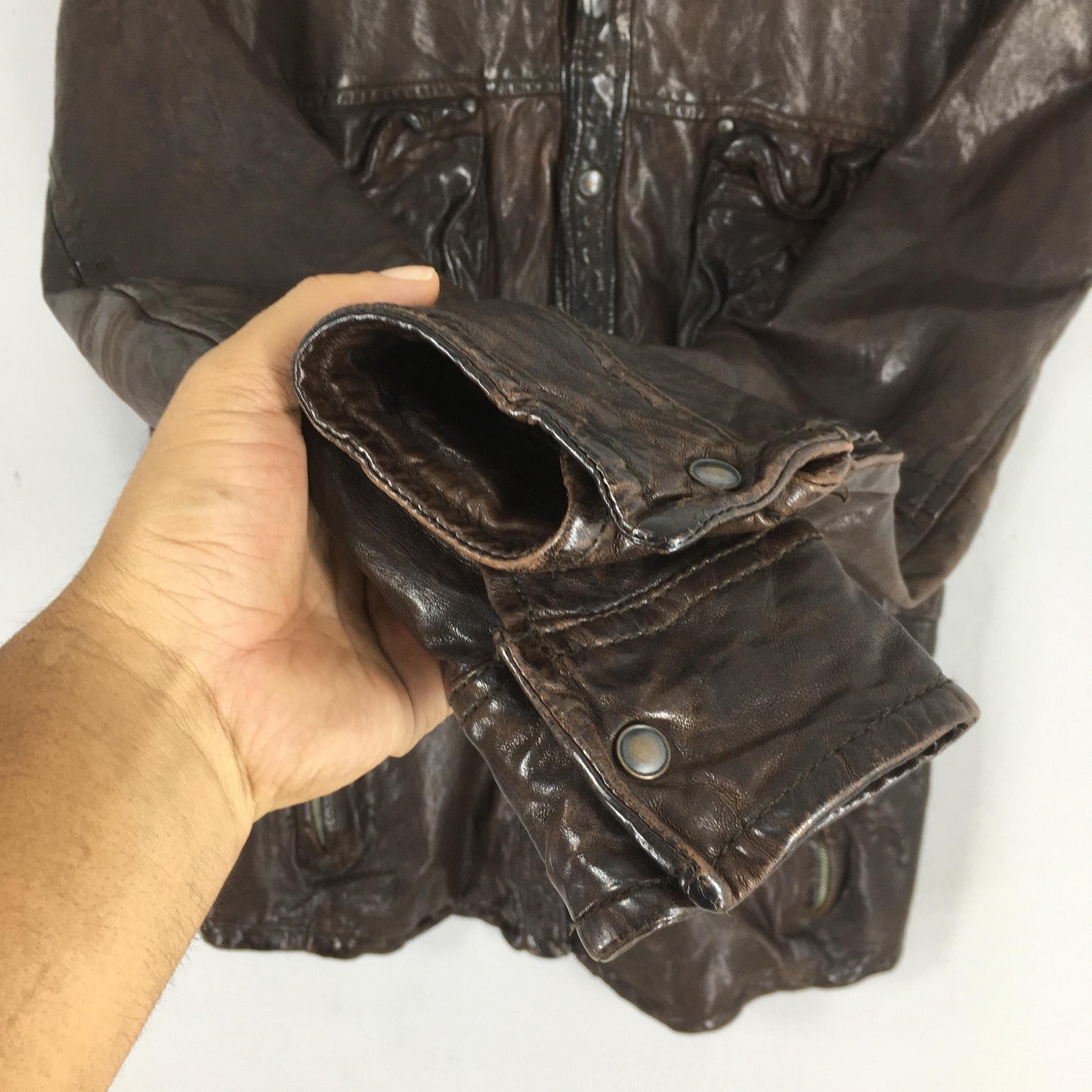 Japanese Designworks Sheepskin Brown Leather Jacket Medium