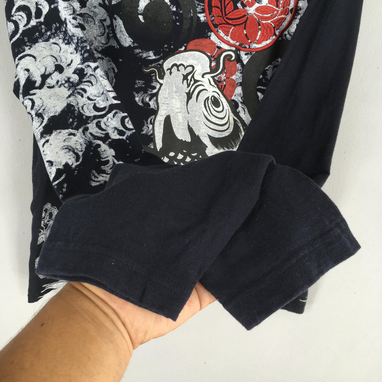 Fish Koi Japanese Culture Sukajan Black Tshirt XLarge