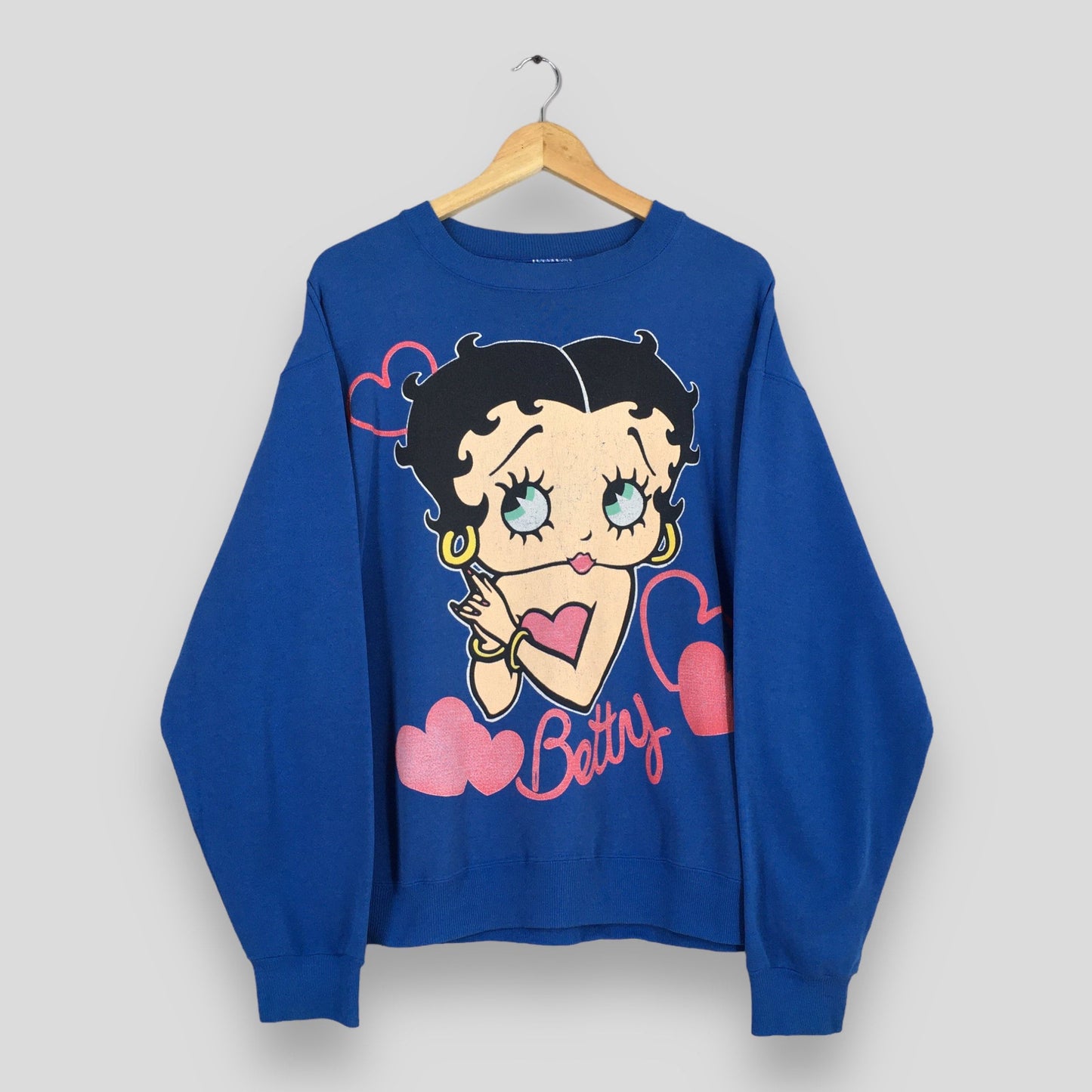 Betty Boop Blue Sweatshirt Large